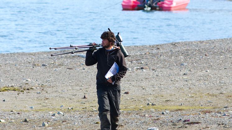 Pierre Blévin at fieldwork