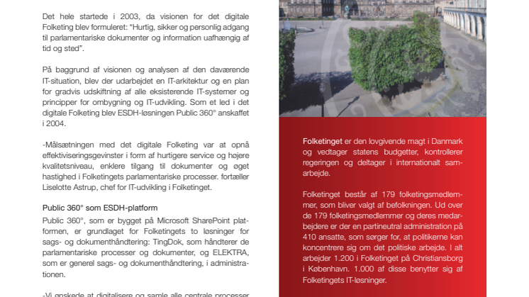 Det “Digitale” Folketing - 75 % reduktion i papirforbruget og investeringen tjent ind på et halvt år  