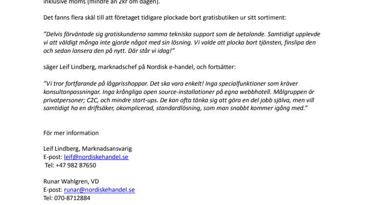 Nordisk e-handel startar lågpriskoncept