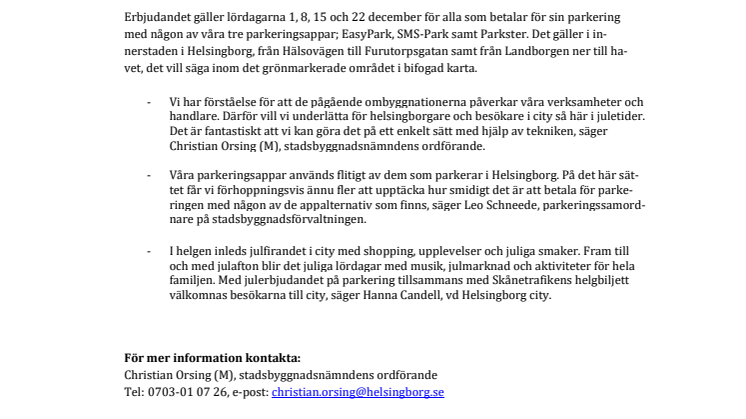 ​Betala med en parkeringsapp i city – så är första timmen avgiftsfri