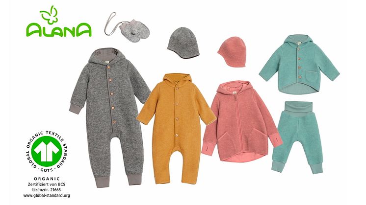 Jetzt neu bei dm: Wollwalk-Kindertextilien in Bio-Qualität von ALANA 