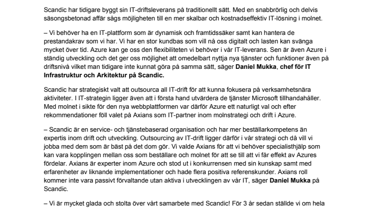 AXIANS TAR SCANDIC TILL MOLNET