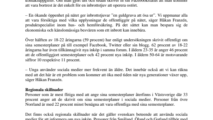 Unga bjuder in tjuven genom Facebook