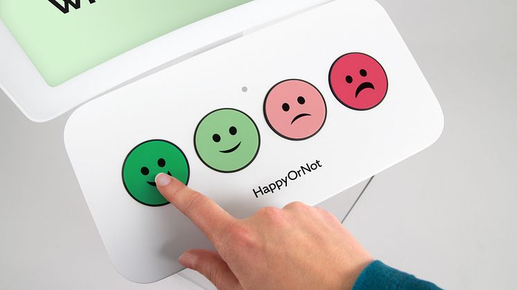 HappyOrNot är ett enkelt sätt för de boende att lämna feedback på maten. Foto:HappyOrNot.