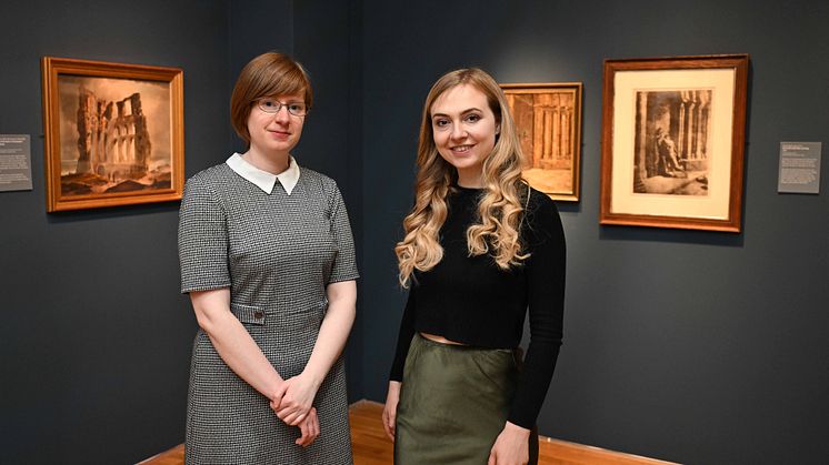 Pictured at the Laing Art Gallery are Amy Pargeter, Assistant Keeper of Art at Tyne and Wear Archives and Museums (left) and Northumbria University PhD student Ella Nixon