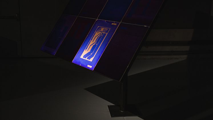Installationsbild / installation view: Untitled Blue, 2019, Thersa Traore Dahlberg, Färgfabriken