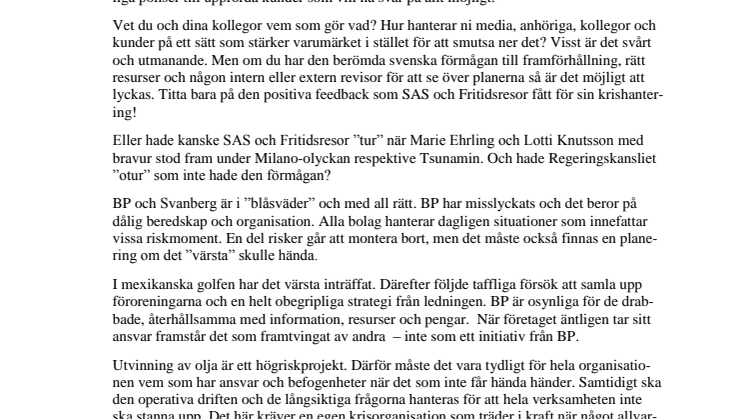BP krishanterar i efterskott!