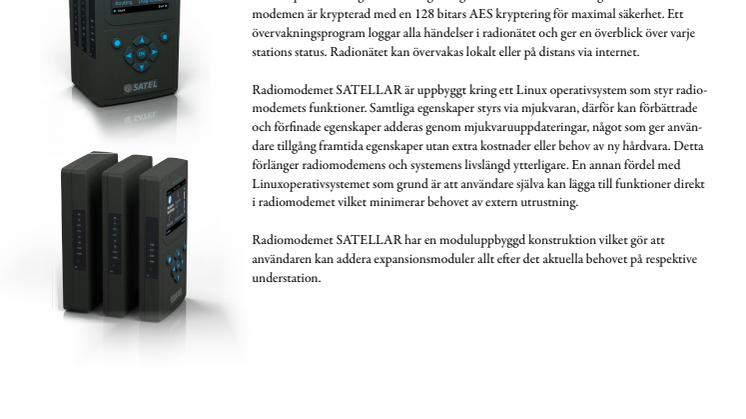 SATELLAR -den nya generationen radiomodem från SATEL