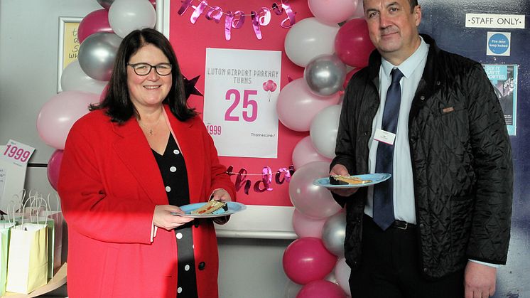From left: MP for Luton South and South Bedfordshire, Rachel Hopkins, and station manager, Joe Healy, celebrate the station's 25th anniversary. More images below