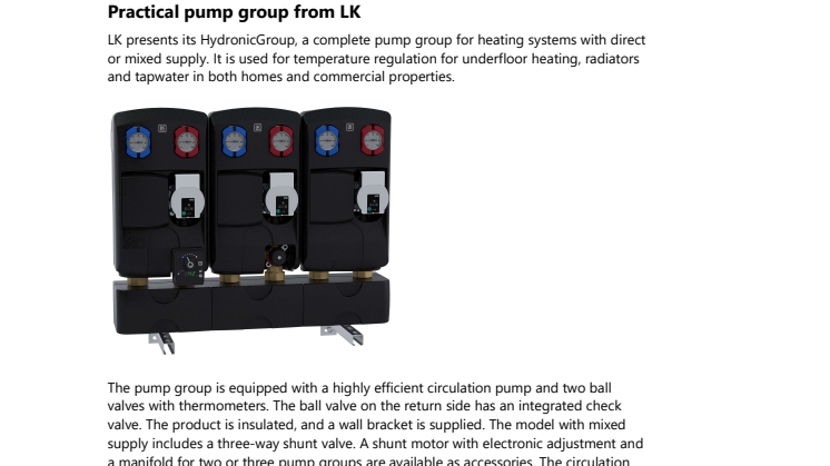 Practical pump group from LK