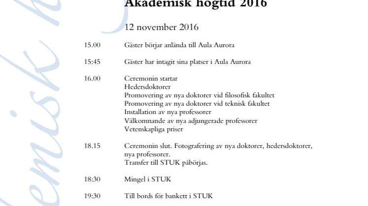 Tider Akademisk högtid