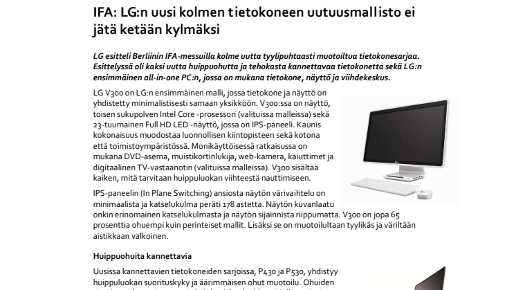 IFA: LG:n uusi kolmen tietokoneen uutuusmallisto ei jätä ketään kylmäksi 