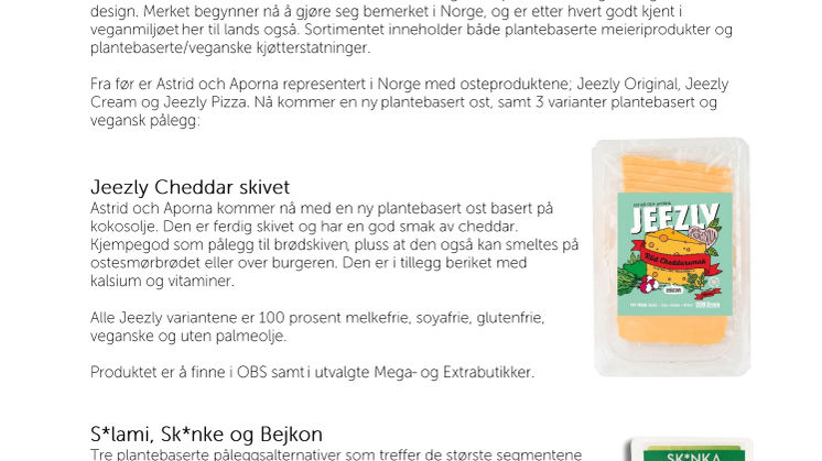  Astrid och Aporna fortsetter satsningen - lanserer nå plantebasert pålegg!