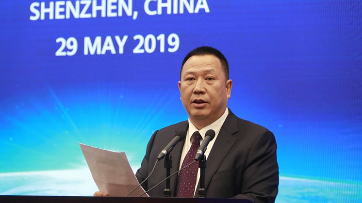 Dr. Song Liuping Chief Legal Officer of Huawei vid presskonferens 29 maj 2019.