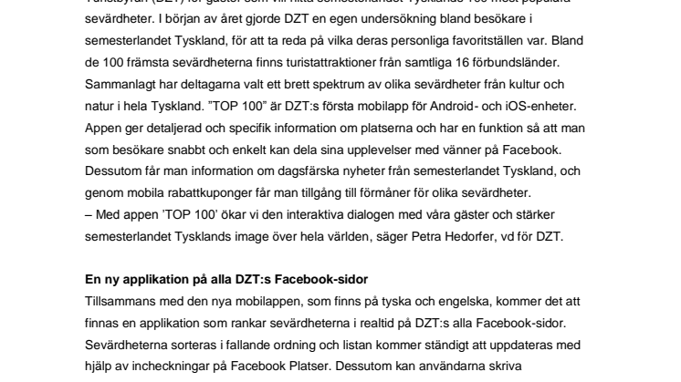 Nu som app: TOP 100 – Tysklands populäraste sevärdheter