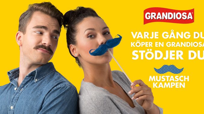 Grandiosa stödjer mustaschkampen