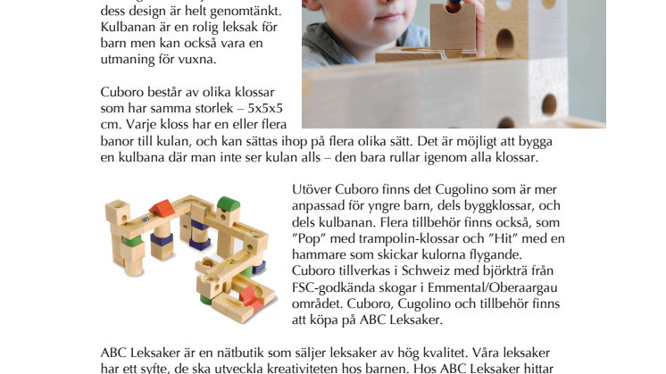 Cuboro – en kulbana med oändliga möjligheter för både barn och vuxna