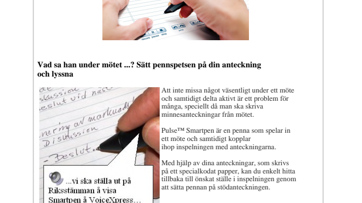 Pulse™ Smartpen - den intelligenta pennan