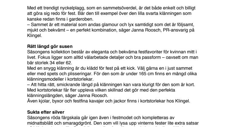 Silver och sammet på vinterns fester