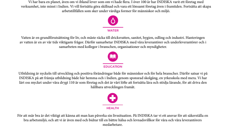 INDISKA We Fight For Change - hållbarhetsarbete