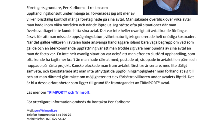 Ny webbtjänst för hantering och uppföljning av avtal