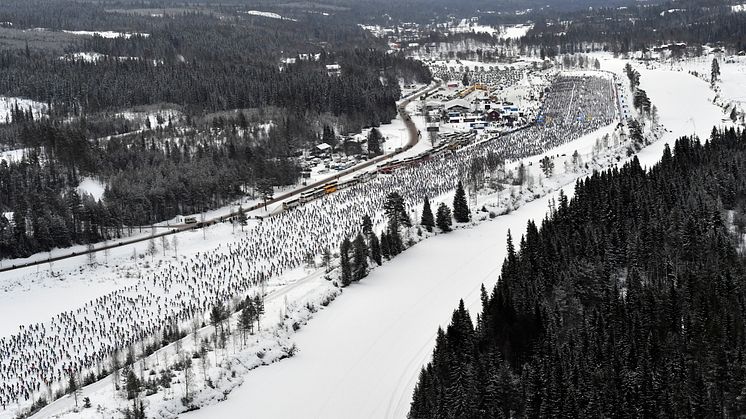Vasaloppet 5 mars 2017 starten från ovan