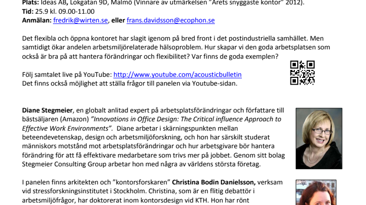 Pressinbjudan: Ger det flexibla kontoret flexiblare medarbetare?  - seminarium om trenderna som skapar framtidens kontorsarbetsplats