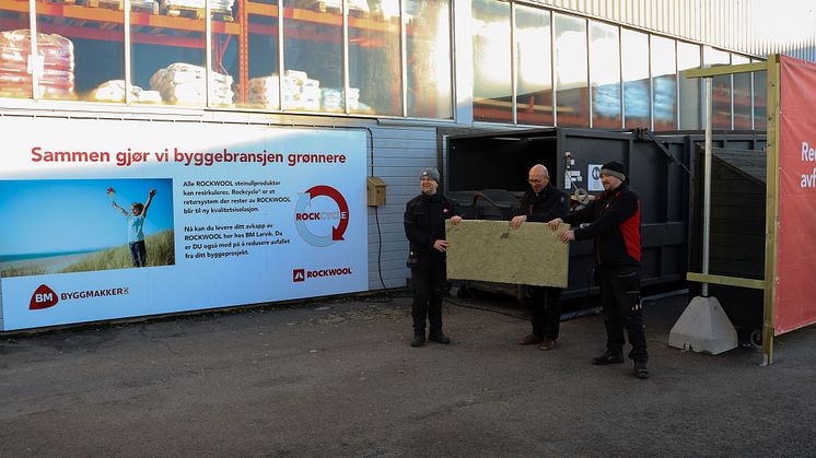 Åpning av Norges første gjenvinningsstasjon for ROCKWOOL isolasjon hos Byggmakker Larvik
