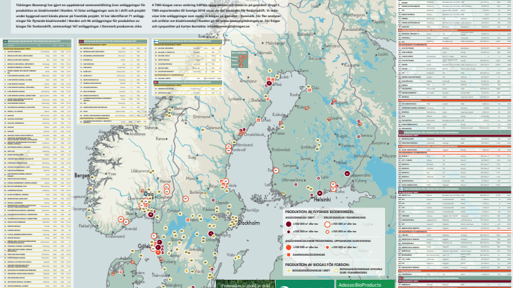 Bioenergis karta: Biodrivmedel i Norden 2021