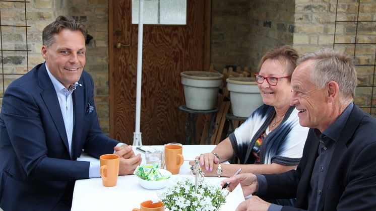 Ola Serneke, vd Serneke Group, Eva Théen-Johansson (MP), ordförande för Borås Energi och Miljös styrelse samt Gunnar Peters, vd för Borås Energi och Miljö.