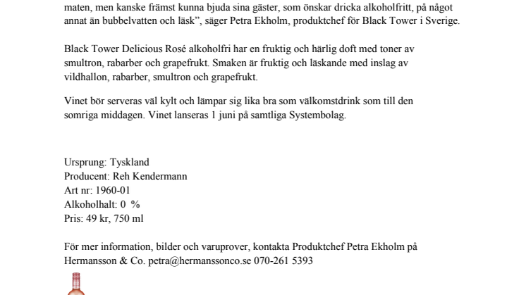 Black Tower lanserar alkoholfritt vin!