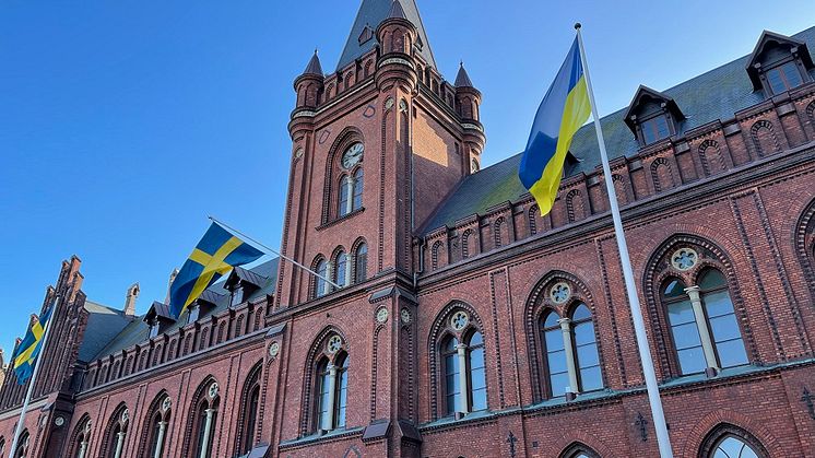 Landskrona visar sitt stöd för Ukraina på årsdagen av invasionen