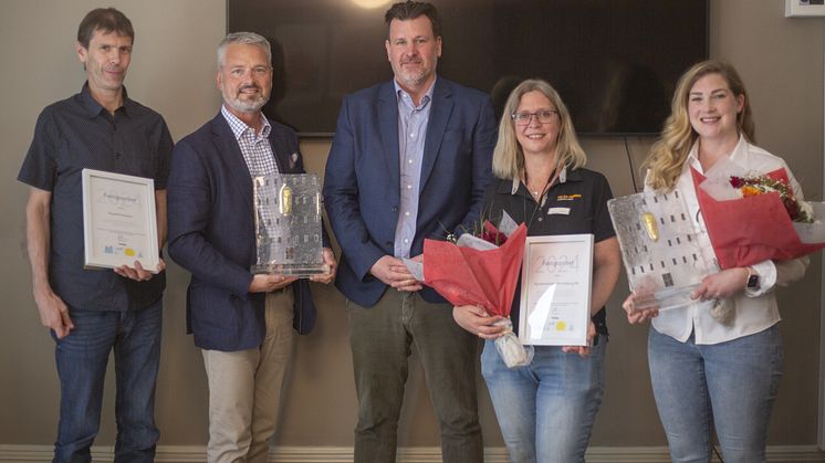 Från vänster Ola Svensson, Joakim Ohlsson, Ängelholmshem, Johan Mann, Fastigo, Sara Gustafsson och Nathalie Molander Hyresbostäder i Norrköping.