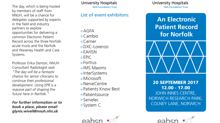 Fortrus are exhibiting at the one day EPR event at NNUH on the 20th September 