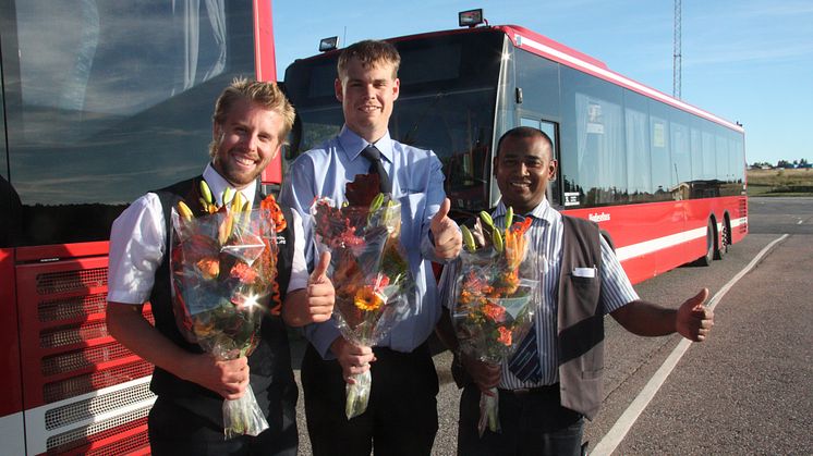 Samuel Carlsson, Habo, Björn Lövdahl, Kristianstad och Linköping och Henrik Palmkvist, Nacka är en av Sveriges bästa bussförare 2013