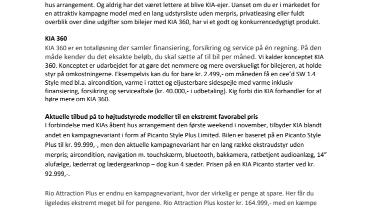 KIA har et attraktivt tilbud - uanset hvordan du foretrækker at blive godt kørende