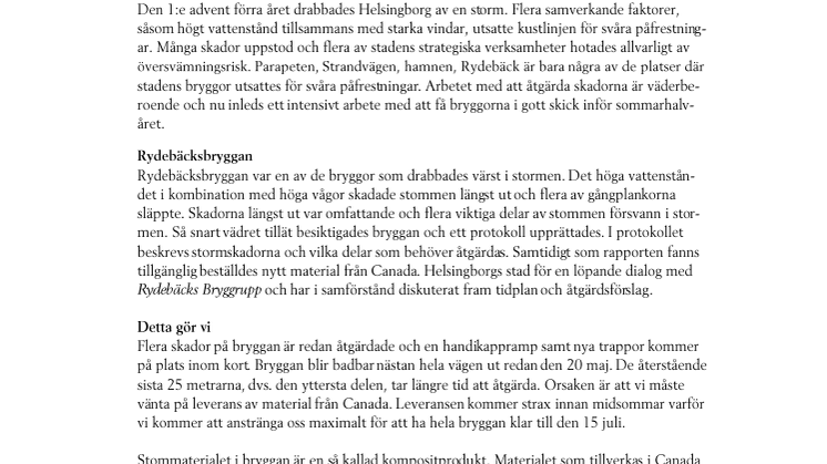 Upprustning av Rydebäcksbryggan