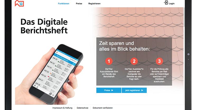 Schnell und einfach anmelden: Das digitale Berichtsheft entlastet Azubis und Ausbilder. 