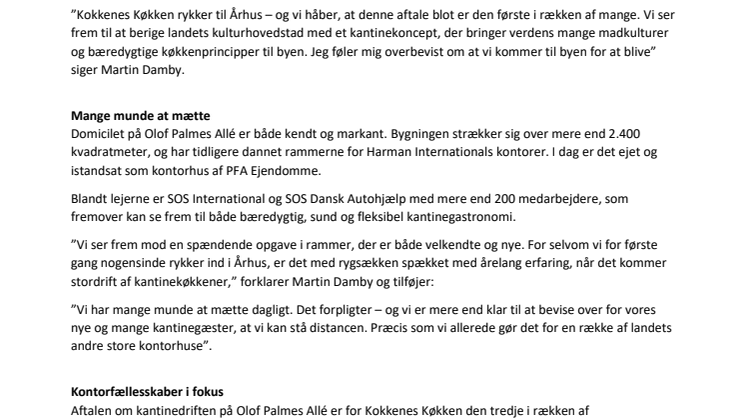 Kokkenes Køkken indtager Århus med ny kontrakt 