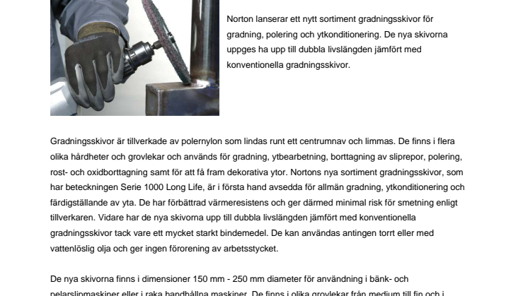 Nya gradningsskivor från Norton