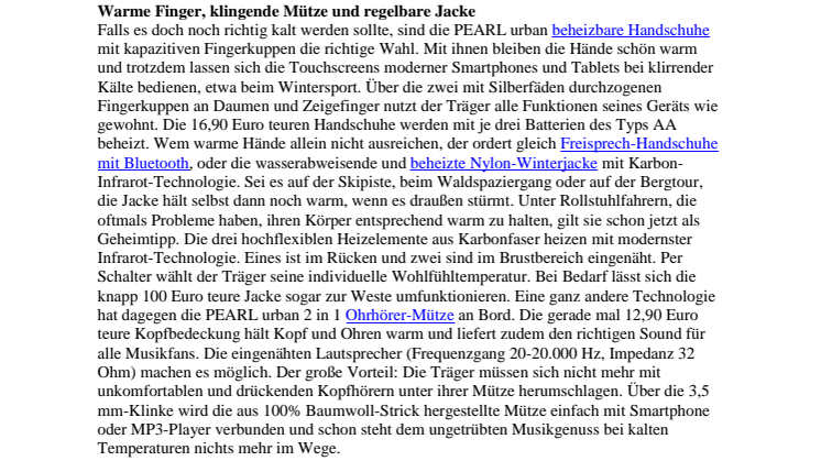 Wenn Jacke und Mütze mehr können als wärmen