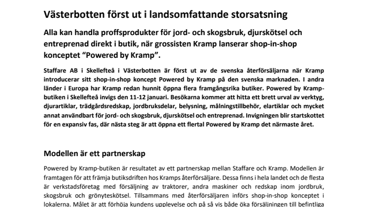 Västerbotten först ut i landsomfattande storsatsning på shop-in-shop koncept