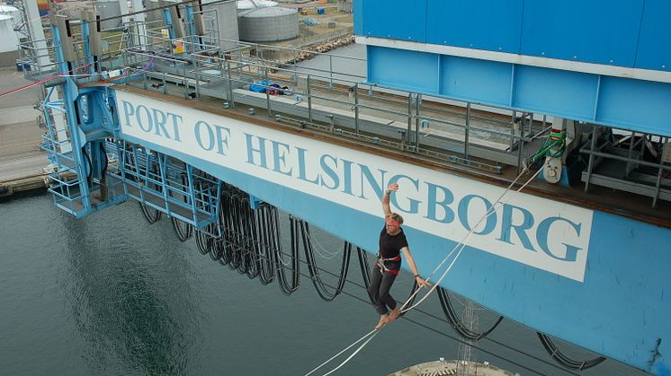 Slackline Helsingborgs Hamn