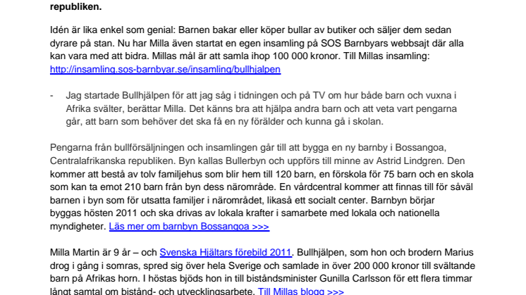 Hjälte-Millas bullar ska nu ge övergivna barn ett nytt hem