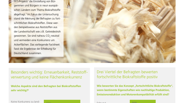 Factsheet IMAS-Umfrage Biokraftstoffe