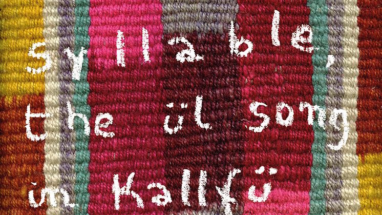 Cecilia Vicuña, Homage to Mapudungun, the language of the Mapuche People of Chile, where Ul is poetry and kallfu is blue, 2021