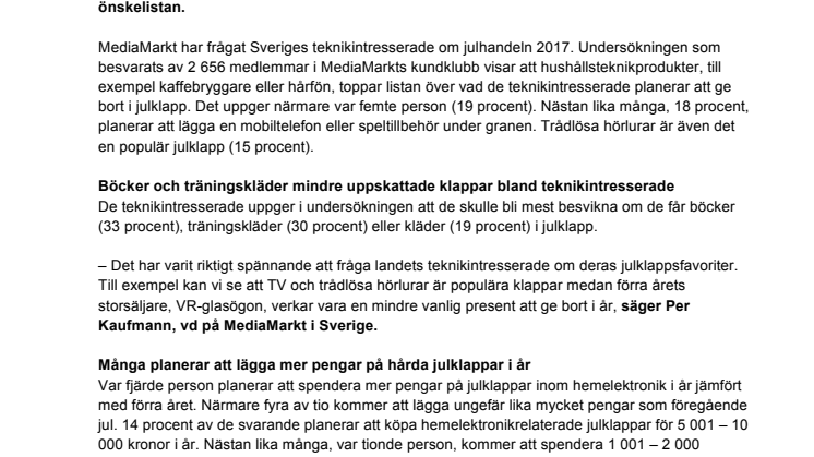 Här är årets populäraste julklappar inom hemelektronik 