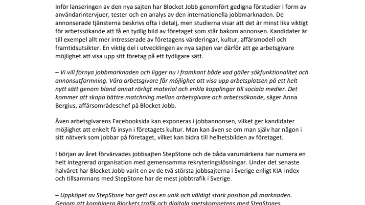 Blocket Jobb förnyar rekryteringsmarknaden
