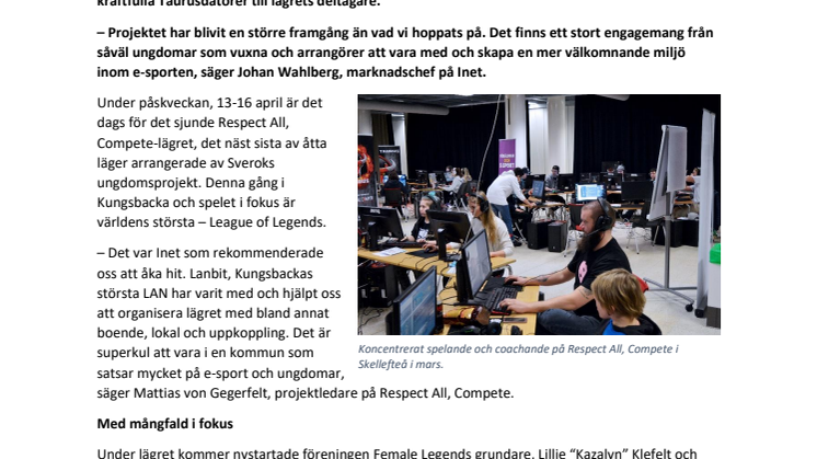 Succéprojektet RAC till e-sportkommunen Kungsbacka