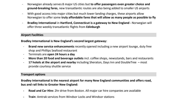 Bradley International factsheet
